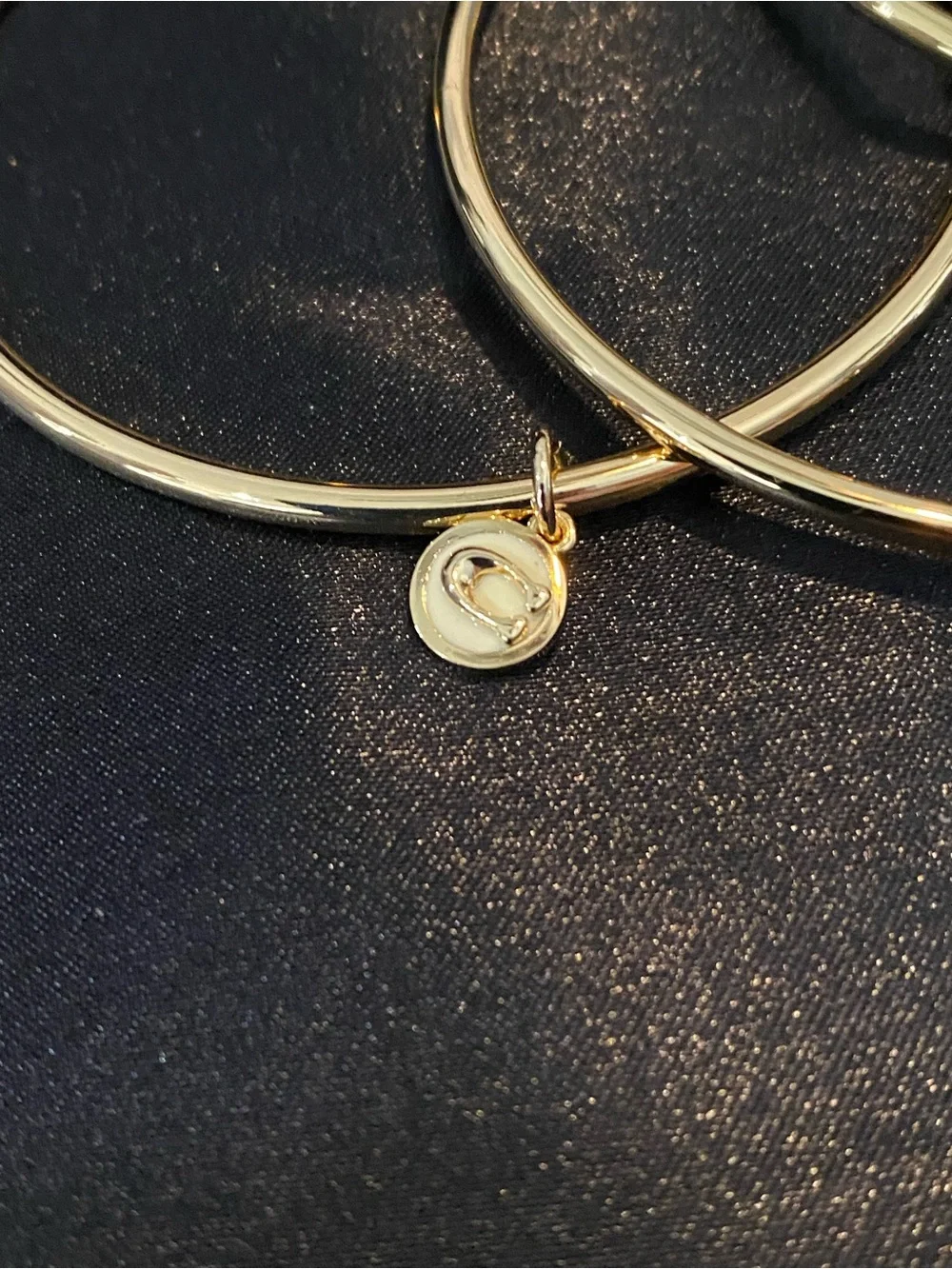 Coach Gold-Tone Trio Charm Bangle Bracelets -NEW